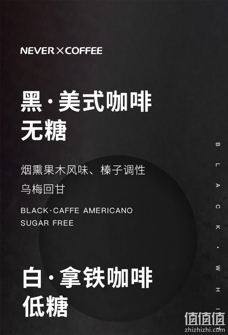 4.9分，进口原料，0糖无奶精香精：250mlx6盒 NeverCoffee 美式即饮拿铁咖啡 券后19.9元包邮 值值值-买手聚集的地方