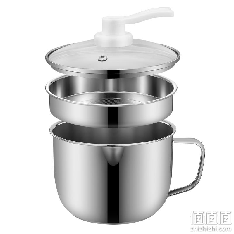 滤油神器、可储可滤：创立升 304不锈钢滤油器 1000ml 19元包邮 值值值-买手聚集的地方