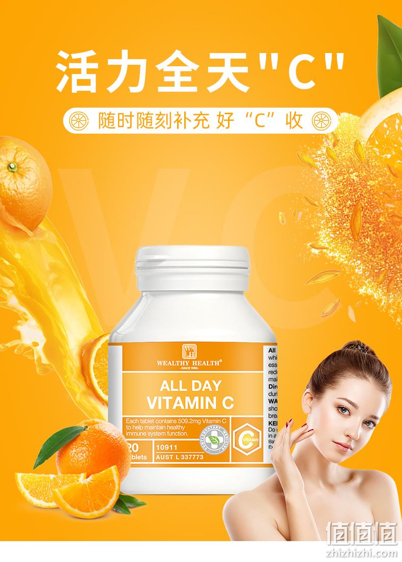 新低！澳洲进口：1.2gx20片 Wealthy Health 天然维生素C咀嚼片 24.25元直邮到手 值值值-买手聚集的地方