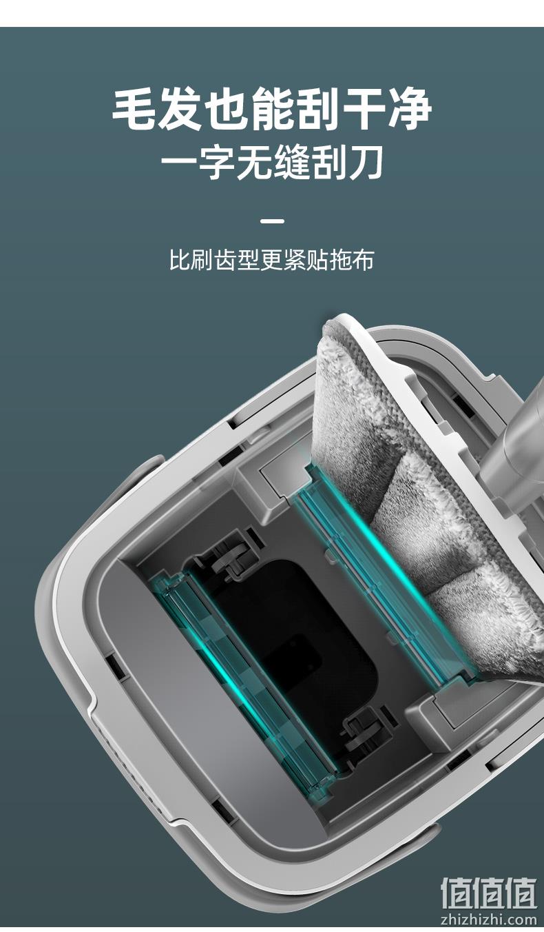 360度无死角清洁，2秒脱水无需手洗：博生 免手洗刮刮乐拖把 券后69元包邮 值值值-买手聚集的地方