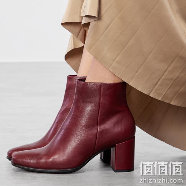 US4-4.5码，ECCO 爱步 Shape 60 型塑系列 女士真皮粗跟短靴 直邮含税到手566.7元 值值值-买手聚集的地方