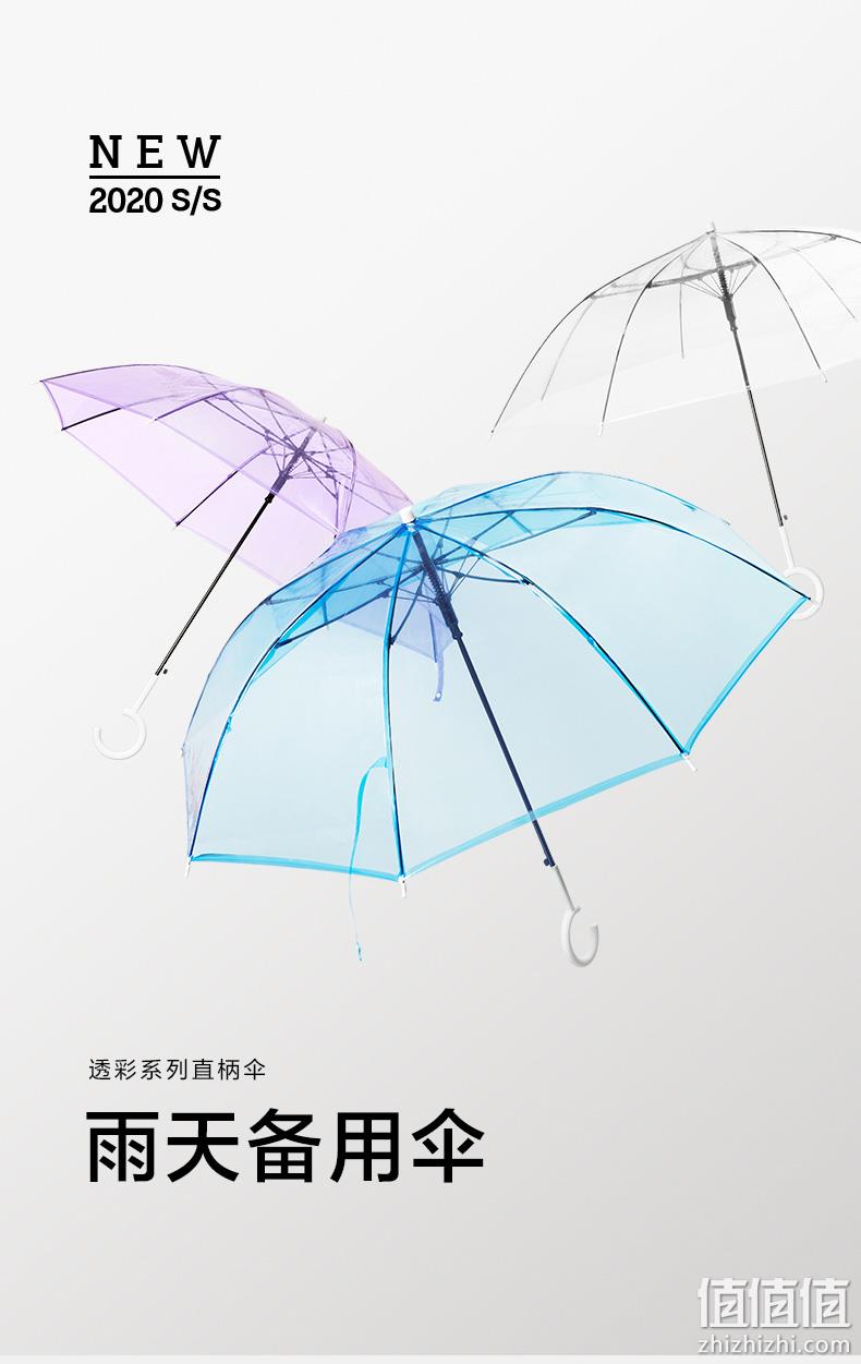 BENEUNDER 蕉下 BU9087 透彩系列 直柄透明雨伞 19元包邮 值值值-买手聚集的地方