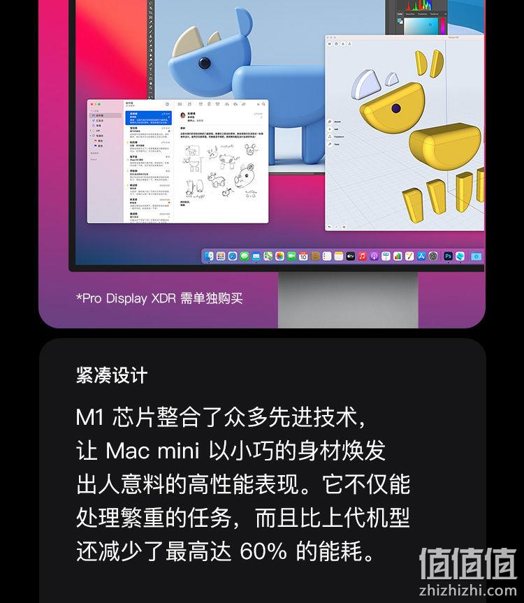 新低！性能起飞：Apple苹果 2020新款 Mac mini台式机 Apple M1+8GB+256GB 百亿补贴4899元包邮顺丰 值值值-买手聚集的地方
