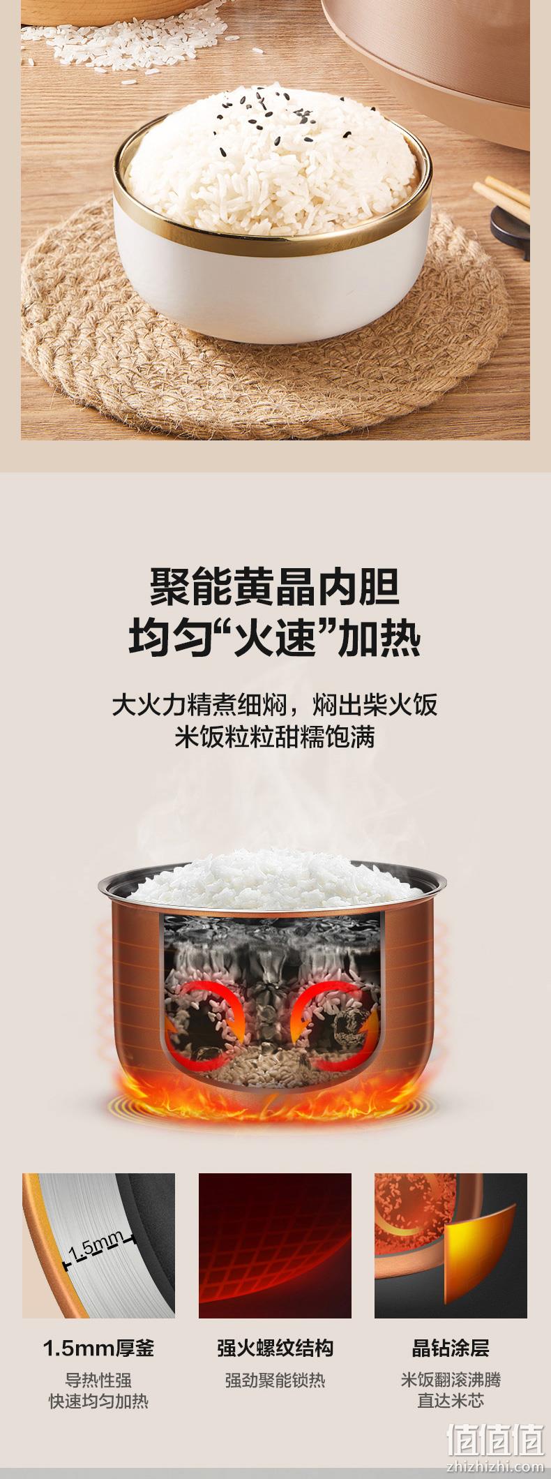 晶钻涂层不粘，煮蒸焖炖样样精通：3L 美的 智能家用电饭煲 MB-WRD5031A 券后139元起包邮，5L款179元 值值值-买手聚集的地方