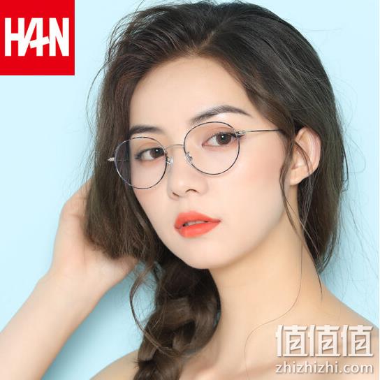 HAN 汉 复古圆框近视眼镜架+1.56非球面防蓝光镜片 69元（原价139元） 值值值-买手聚集的地方