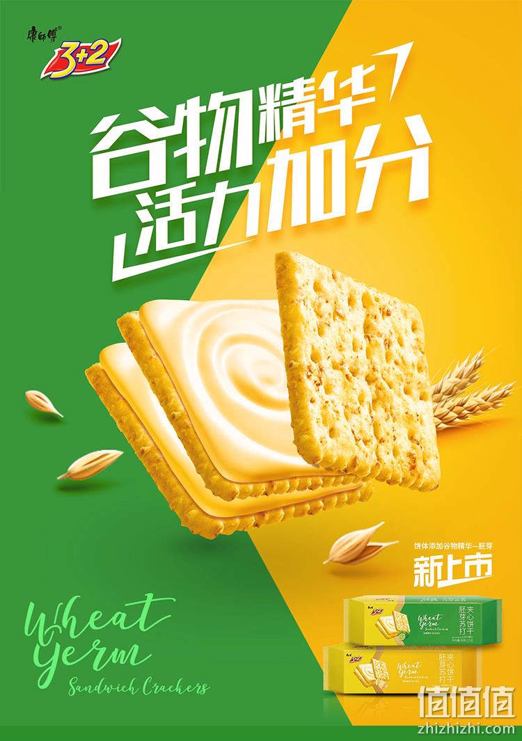 康师傅 3+2胚芽苏打夹心饼干 125gx4盒 12.9元包邮 值值值-买手聚集的地方