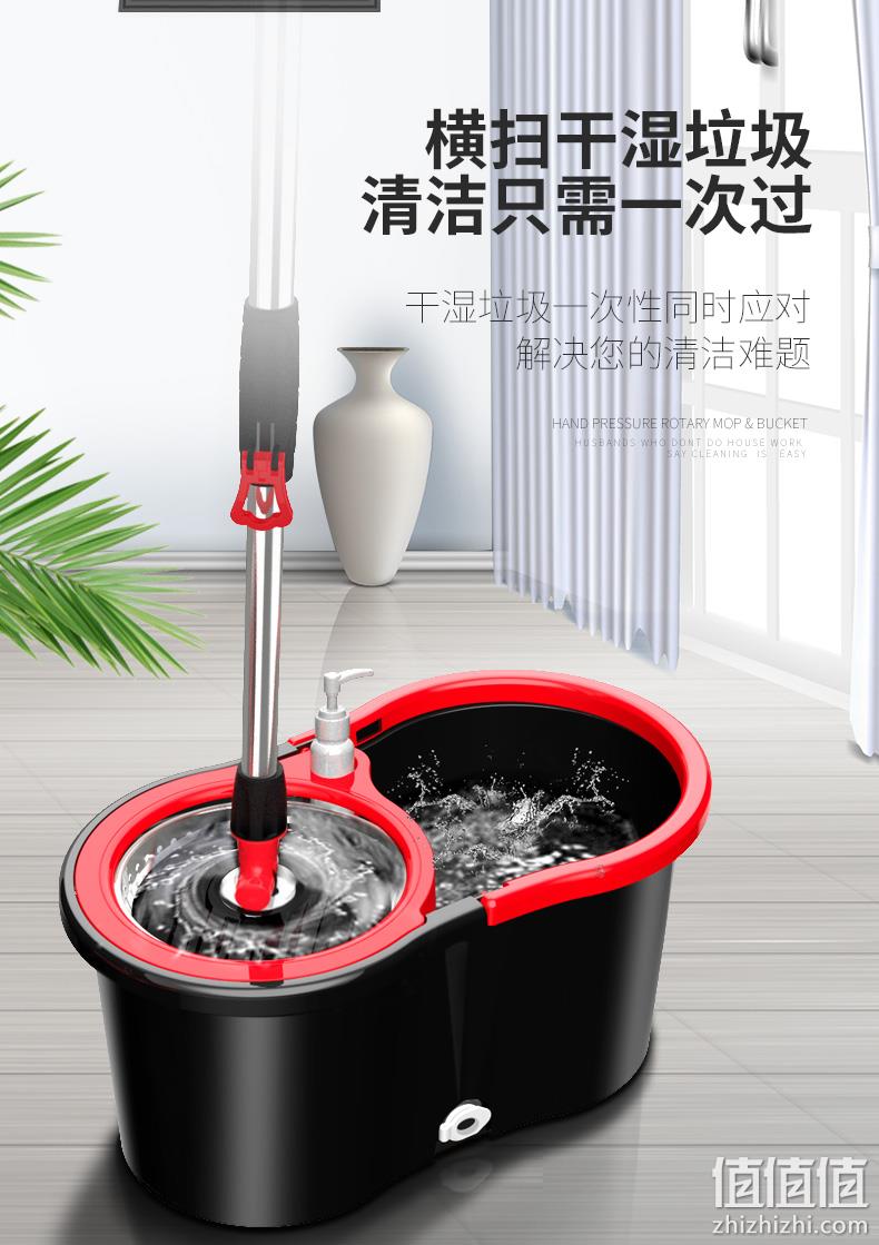 4.9分，懒人拖地神器：星族 手压旋转拖把+洗涤脱水桶套装 券后19.9元起包邮 值值值-买手聚集的地方