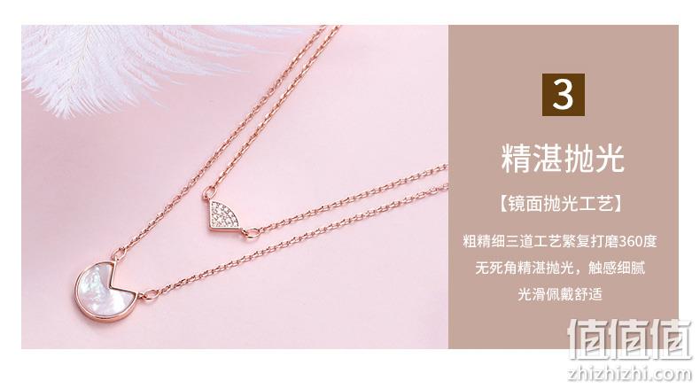双层设计，一款两戴：中国白银 S925纯银镶钻 白贝母锁骨链 券后59元包邮 值值值-买手聚集的地方