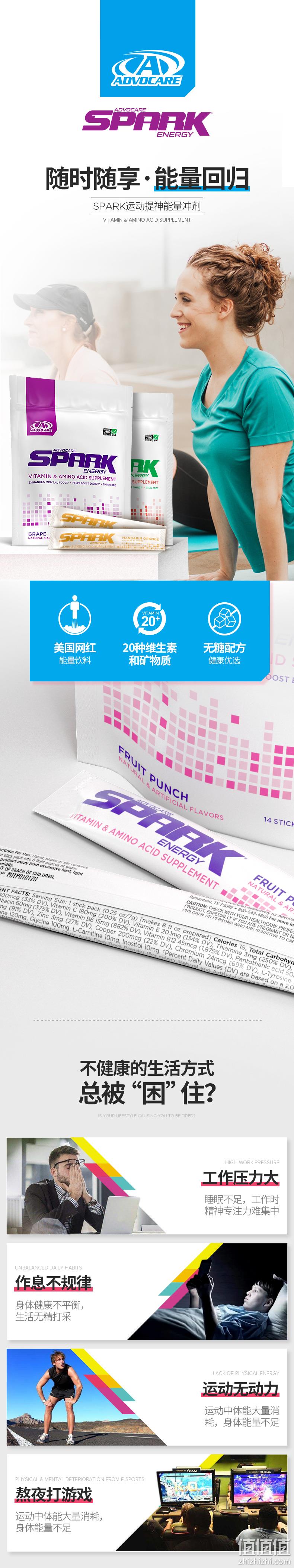 美国进口 AdvoCare SPARK 运动提神能量冲剂 7gx14条x2件 新低29元包邮 值值值-买手聚集的地方