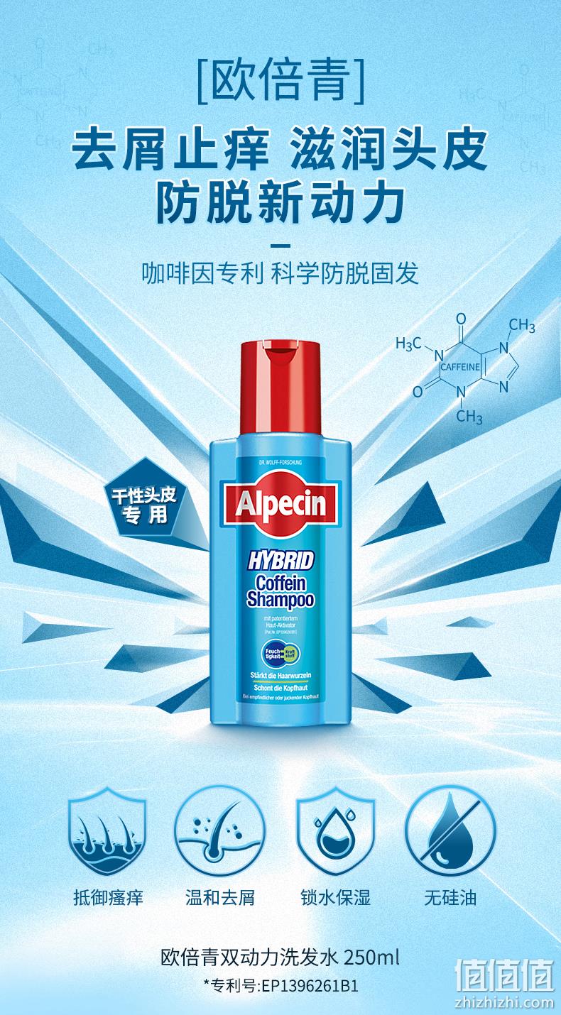 德国原装进口，专利咖啡因防脱，清爽无硅油：250ml Alpecin欧倍青 双动力防脱洗发水 49元包邮 值值值-买手聚集的地方