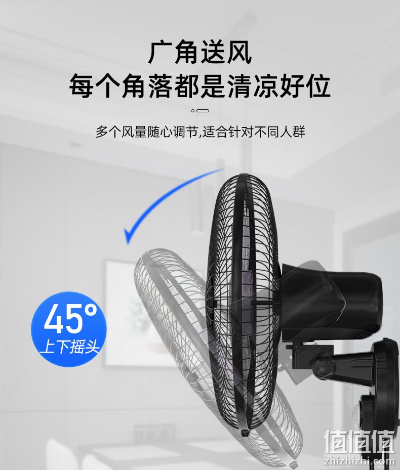 工业静音大风力，家用不占地：志高 挂壁式电风扇 券后39元起包邮 值值值-买手聚集的地方