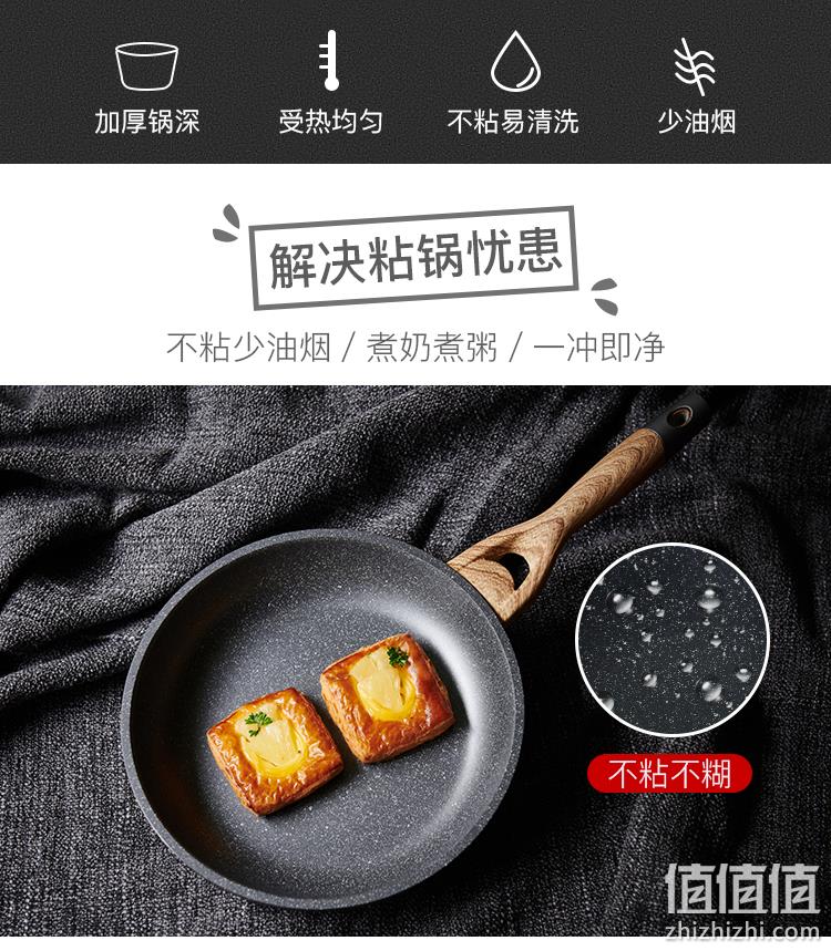 新低,LFGB FDA双认证:24cm 德国 Melia美利亚 麦饭石不粘平底锅 59元包邮 值值值-买手聚集的地方