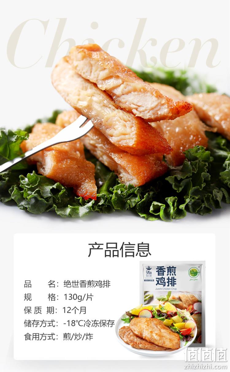5分钟快手菜，低脂低热：130gx10片 绝世 香煎鸡排鸡胸肉 券后54.9元包邮 值值值-买手聚集的地方