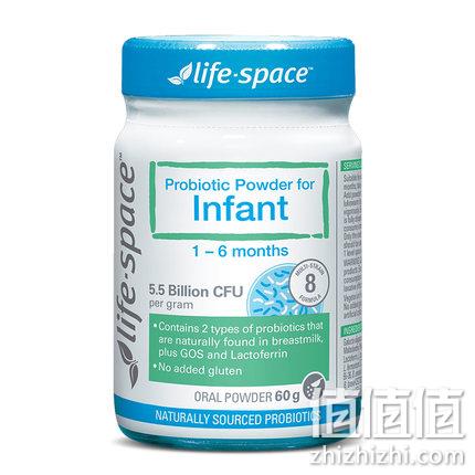18日0-1点：life space 新生宝宝益生菌粉 1-6个月 60g 79元包邮包税 值值值-买手聚集的地方