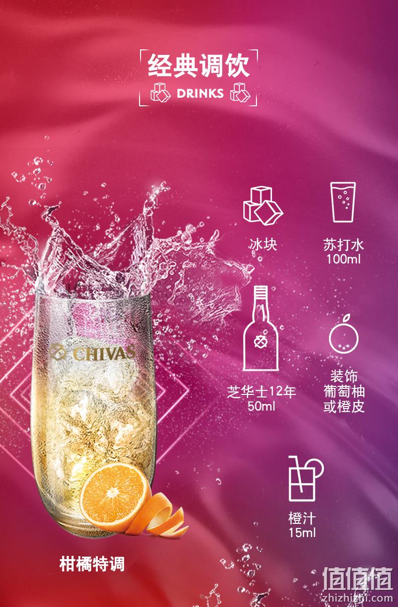 英国进口，猫超次日达，12年陈酿：500ml 芝华士 苏格兰威士忌酒 券后103元包邮 值值值-买手聚集的地方