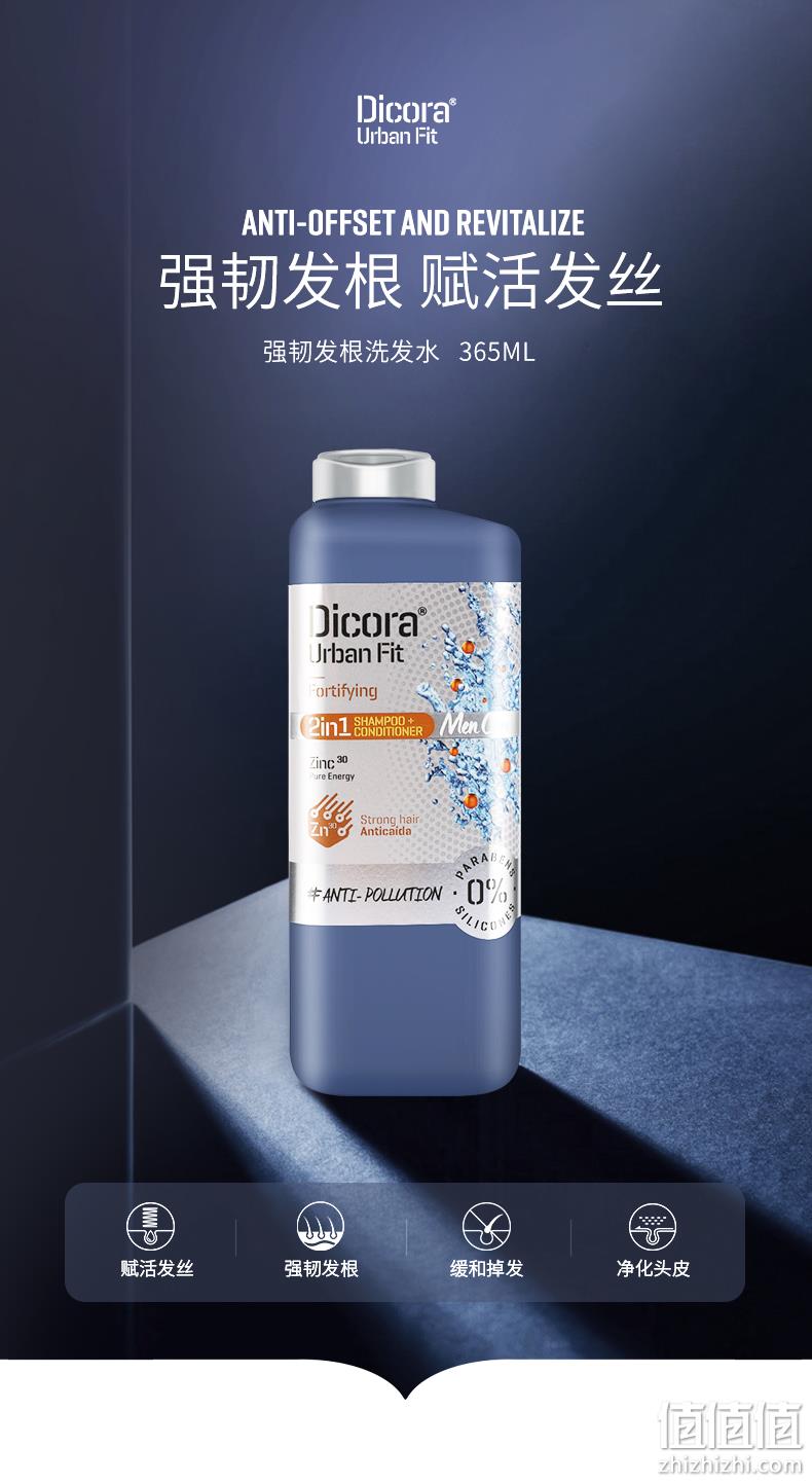 西班牙进口 Dicora Urban Fit 蒂蔻拉 防脱固发洗发水 365ml 28元包邮(京东自营198元) 值值值-买手聚集的地方