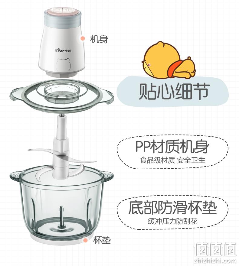 上市公司 小熊 绞肉机 家用电动多功能搅拌器 1.2L 券后49.9元包邮 值值值-买手聚集的地方