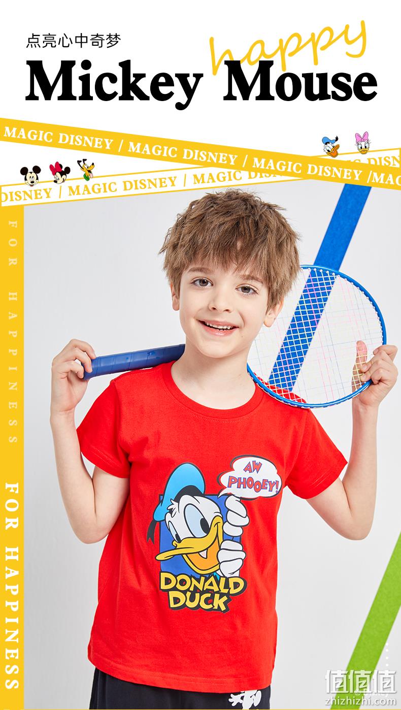 Disney 迪士尼 2021新款 男/女童纯棉短袖T恤 19.9元包邮 值值值-买手聚集的地方