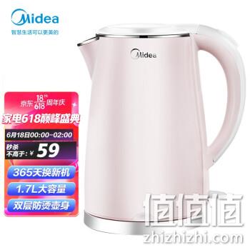 18日0点：Midea 美的 WHJ1705b 电热水壶 1.7L 59元 值值值-买手聚集的地方