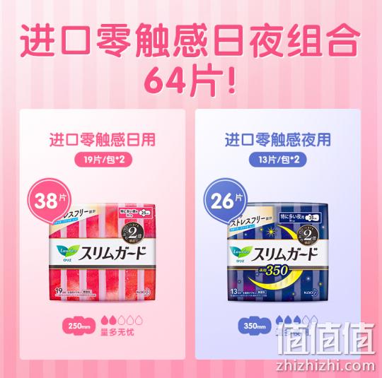 日本进口 花王 乐而雅 S系列 卫生间套装 64片(日用38片+夜用26片)x2件 126.4元包邮 值值值-买手聚集的地方