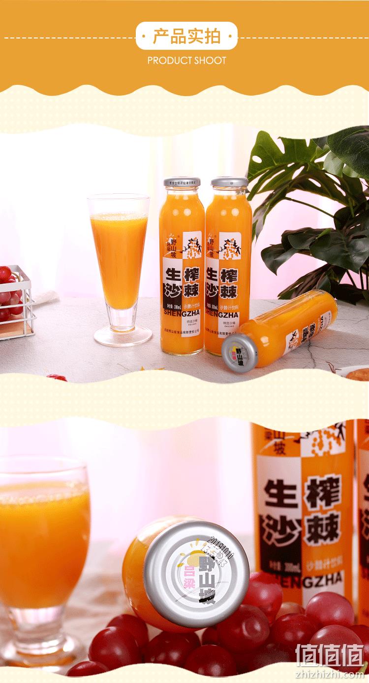 吕梁野山坡 野生沙棘果汁饮料 300mlx8瓶 券后28元包邮 值值值-买手聚集的地方