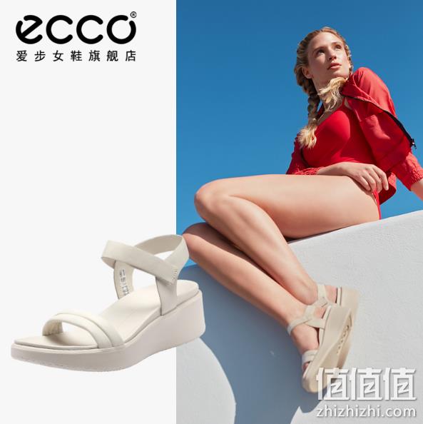 2021春夏新款 ECCO 爱步 FLowt柔畅奢华系列 一字带坡跟沙滩凉鞋 426.38元包邮（天猫旗舰店1599元） 值值值-买手聚集的地方