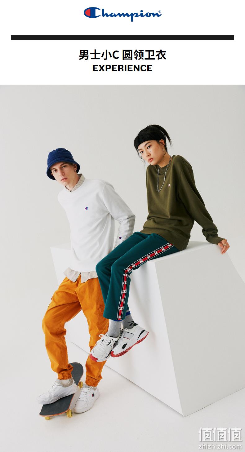 日版！Champion 冠军 男式经典刺绣小标纯色套头卫衣 135元包邮（天猫399元） 值值值-买手聚集的地方