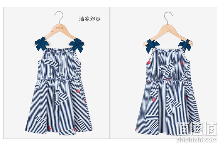 100%纯棉：水孩儿 2021夏新 时尚条纹无袖吊带连衣裙 59.4元包邮 值值值-买手聚集的地方