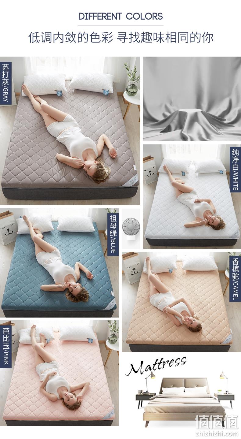 60S全棉贡缎，快速排湿，四季可用：紫罗兰 软垫加厚床垫 多规格 99元起包邮 值值值-买手聚集的地方