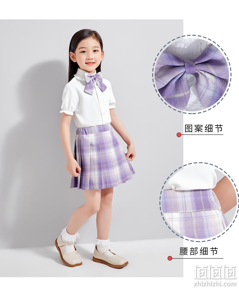4.9分，青春无敌，防走光，多色：罗蒙 女童 学院风JK制服短裙套装 券后88元包邮，短裙48元 值值值-买手聚集的地方