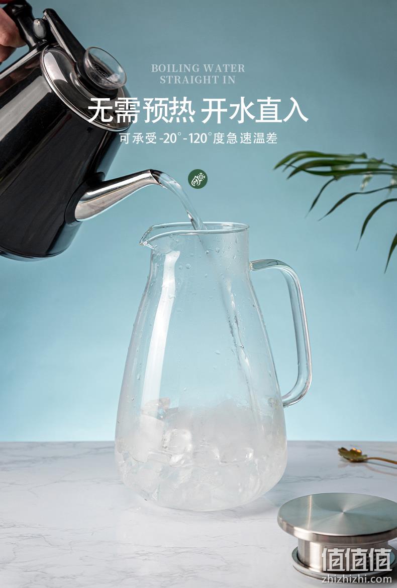 婴儿奶瓶级材质，耐热防爆，明火可用：2L 虾选 高硼硅玻璃凉水壶 29.9元包邮 值值值-买手聚集的地方