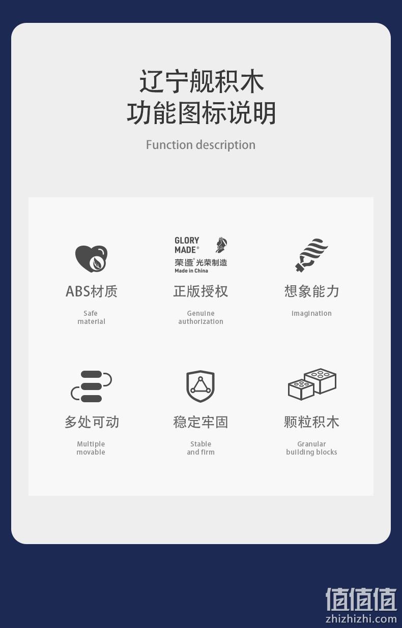 正版授权，中船文科X元物科技出品：加致 辽宁舰拼装积木 Q版1562 25元包邮 值值值-买手聚集的地方