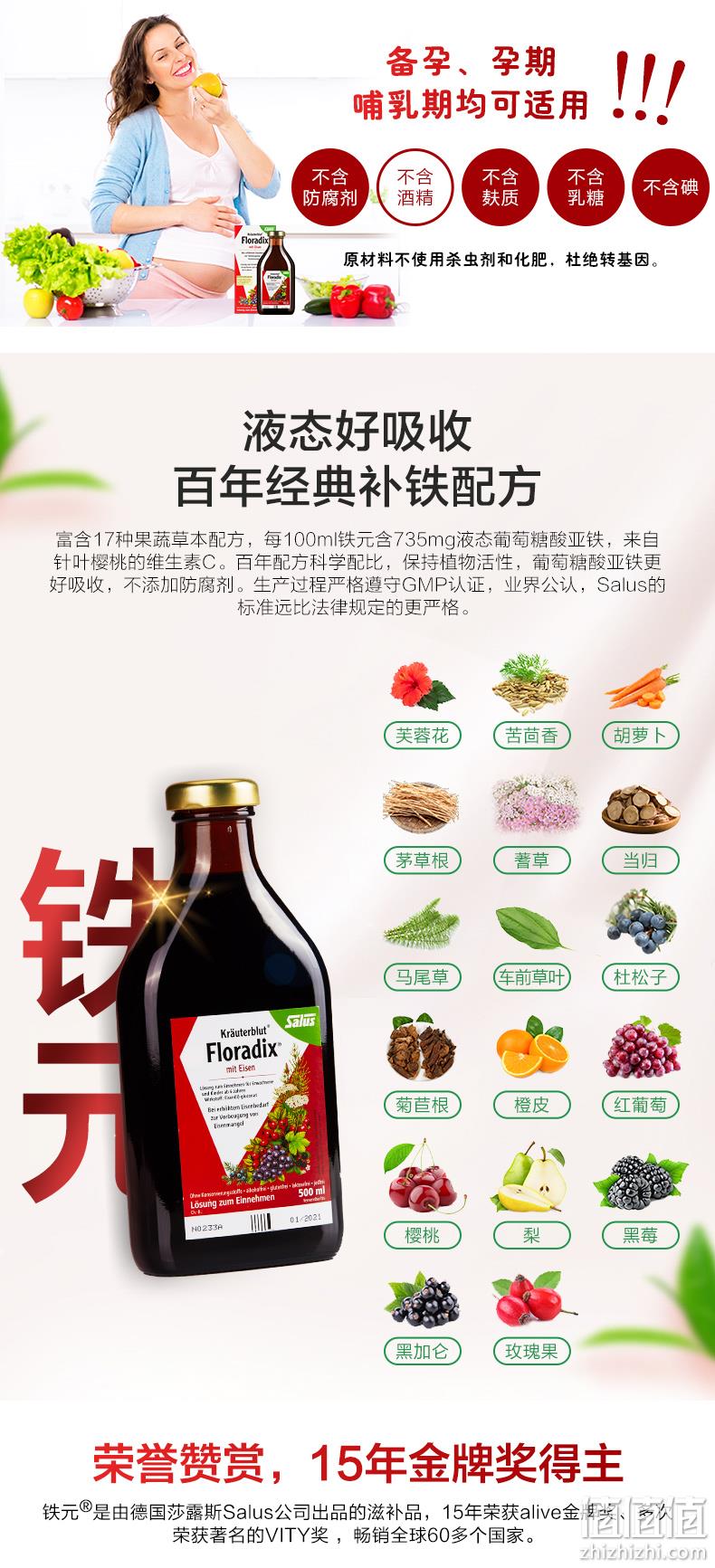 德国原装 莎露斯 Salus floradix红铁元 500mlx2瓶 儿童孕妇女补铁补气血 券后218元包邮 值值值-买手聚集的地方