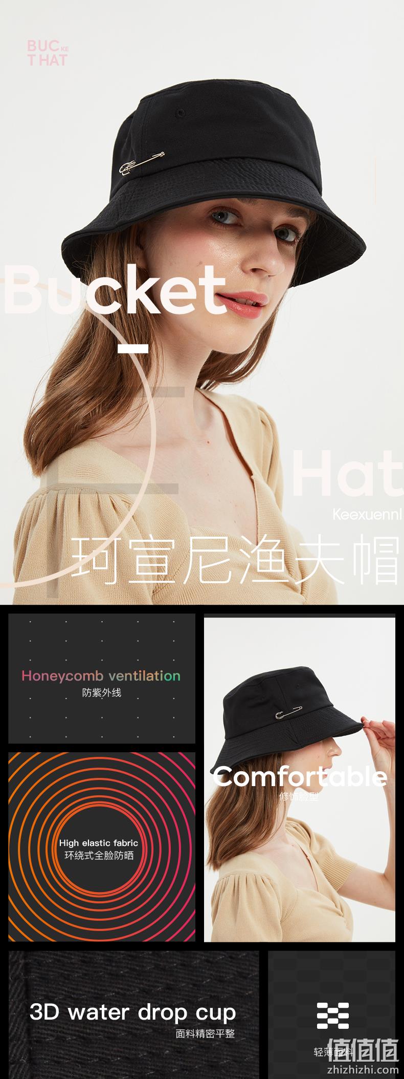 KEEXUENNL 珂宣尼 防紫外线百搭渔夫帽 15.9元包邮 值值值-买手聚集的地方
