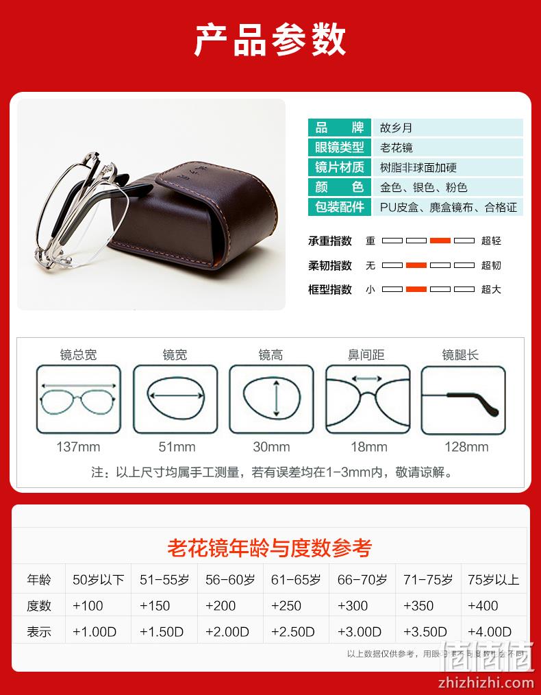 限今日！远近两用可折叠：故乡月 男女 超轻防蓝光老花镜 券后14.9元起包邮 值值值-买手聚集的地方