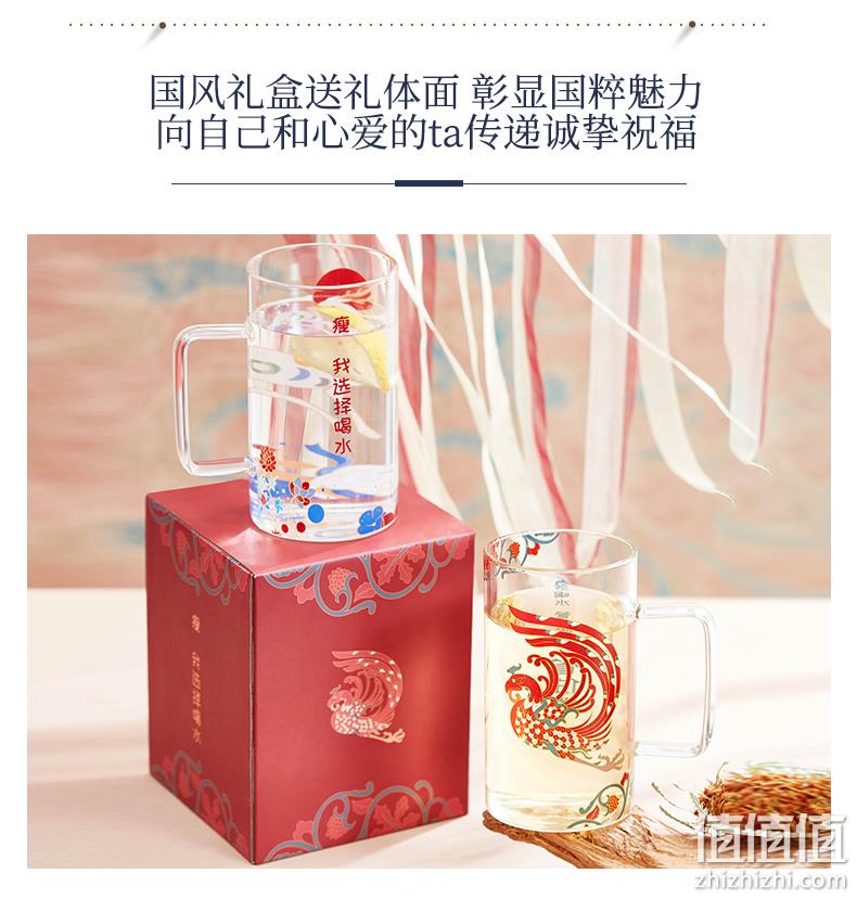 遇见博物联名新品：800ml 共禾京品 敦煌神兽系列 耐热高硼硅玻璃水杯礼盒装 39.9元包邮 值值值-买手聚集的地方