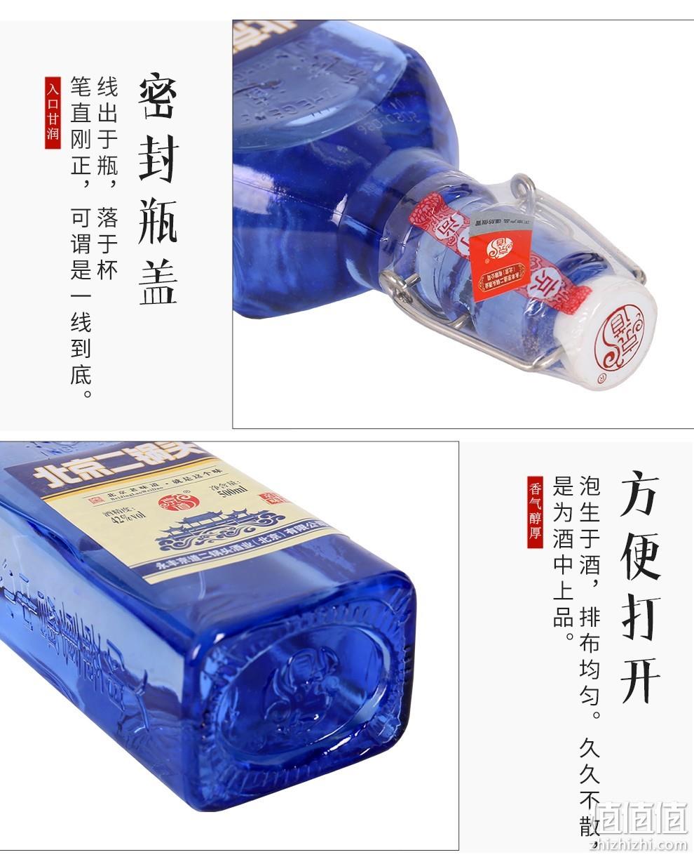 中华老字号,国企改制,出口型京道蓝瓶:500mlx6瓶 永丰 42度二锅头白酒 99元包邮 值值值-买手聚集的地方