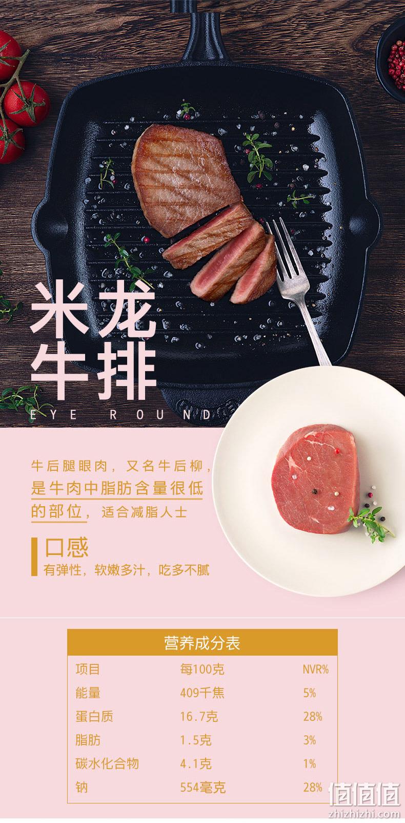 无拼接不注水，静腌不易坏：1300g 凤祥食品 一番牛 原肉整切米龙牛排 99元包邮 值值值-买手聚集的地方