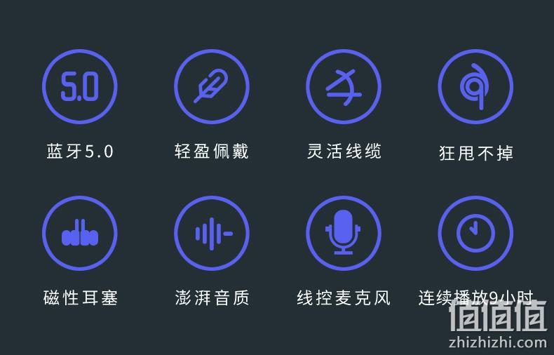 新说唱联名款，蓝牙5.0：爱奇艺 智能运动挂脖无线蓝牙耳机 29.9元包邮 值值值-买手聚集的地方
