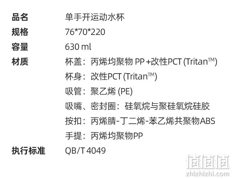 进口Tritan材质,单手开盖:630ml 淘宝心选 弹盖吸管随手杯 13.9元包邮 值值值-买手聚集的地方