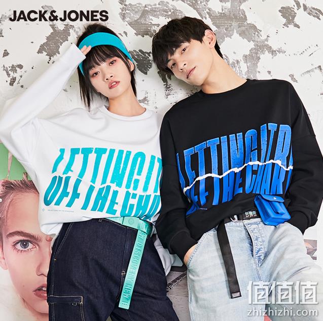 Jack Jones 杰克琼斯 情侣款宽松字母圆领卫衣 89元包邮 值值值-买手聚集的地方