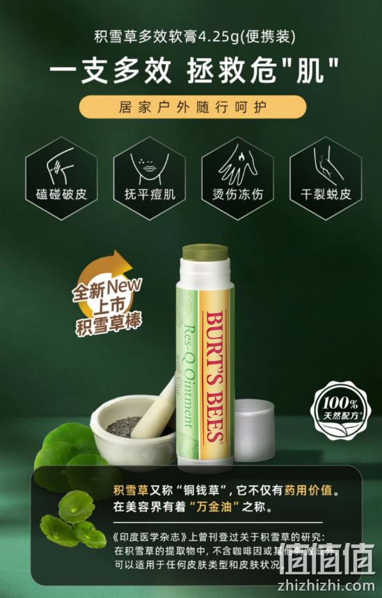 Burt's Bees 小蜜蜂 多效积雪草万用棒软膏 4.25g 领券+满减后24.5元包邮 值值值-买手聚集的地方