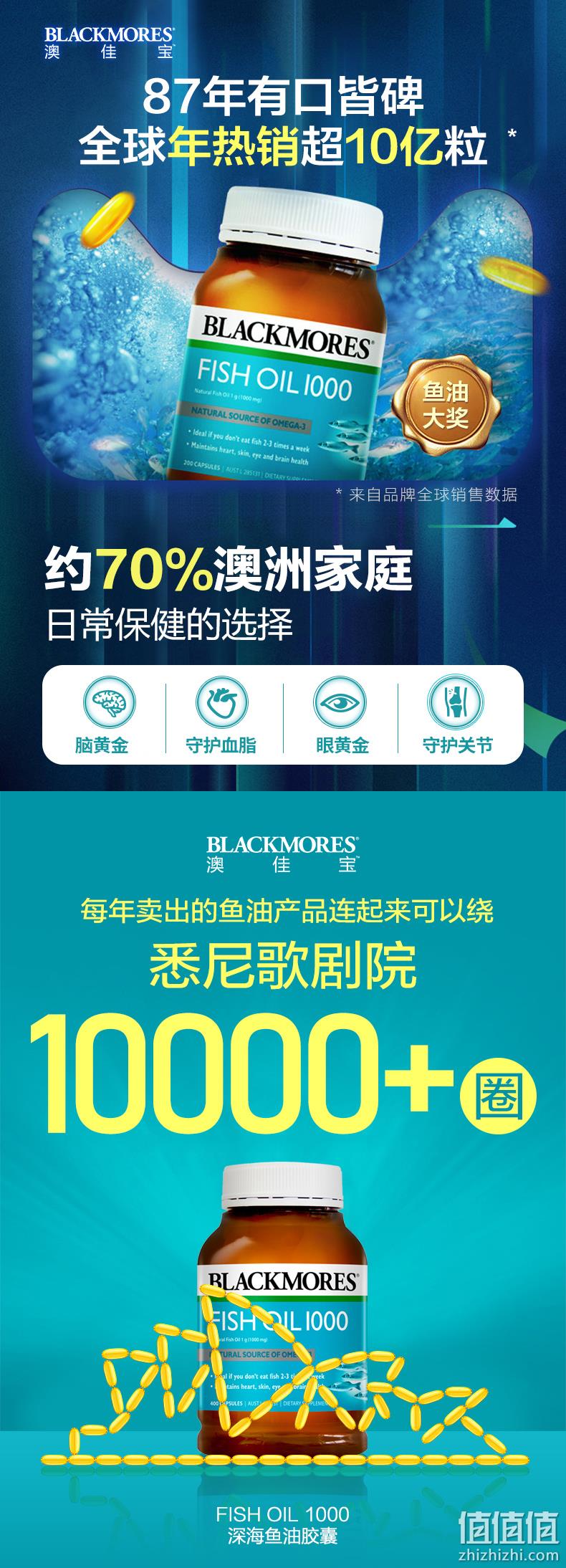 Blackmores 澳佳宝 无腥味深海鱼油软胶囊 400粒 99元包邮 值值值-买手聚集的地方