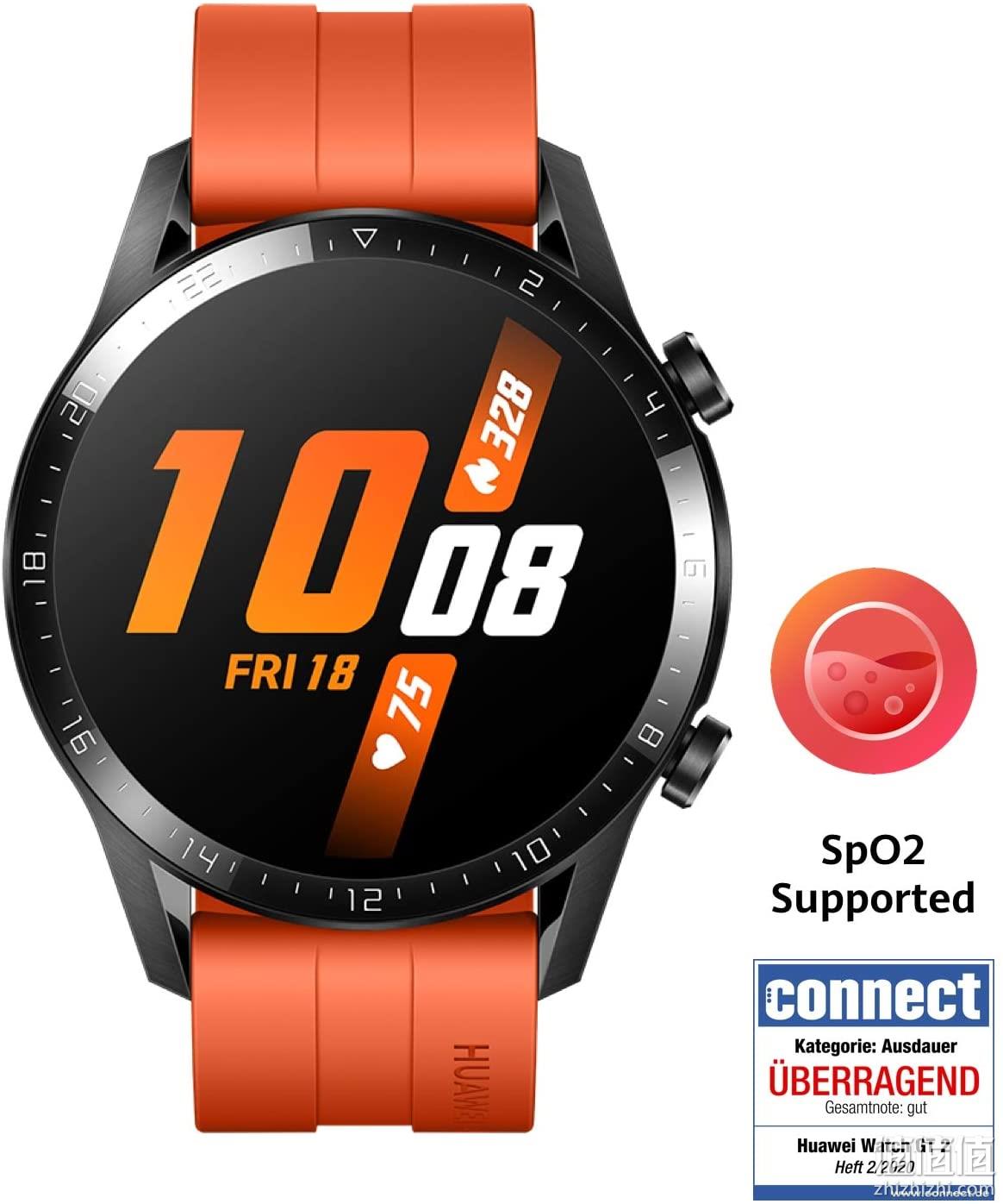 HUAWEI 华为 WATCH GT 2 智能手表 海外版 46mm 日落橙色 直邮到手823元 值值值-买手聚集的地方