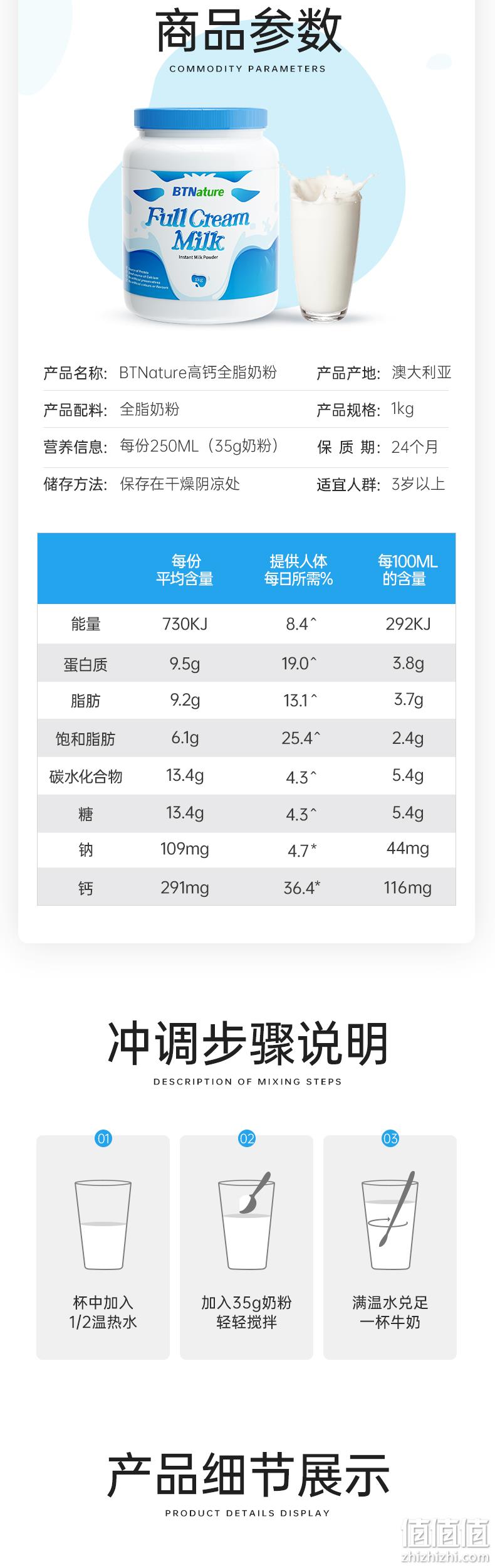 口感清甜，澳洲 美可卓 1kg 蓝胖子 全脂高钙牛奶粉 券后99元包邮 值值值-买手聚集的地方