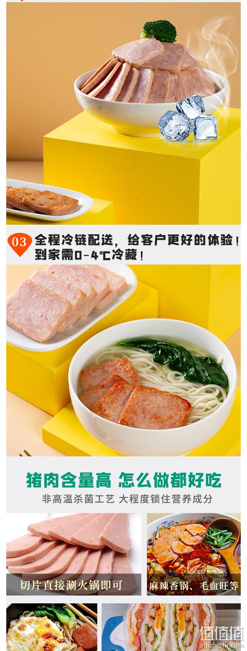 眉州东坡旗下，淀粉含量不到3%：198gx4盒 王家渡 午餐肉罐头 68元包邮 值值值-买手聚集的地方