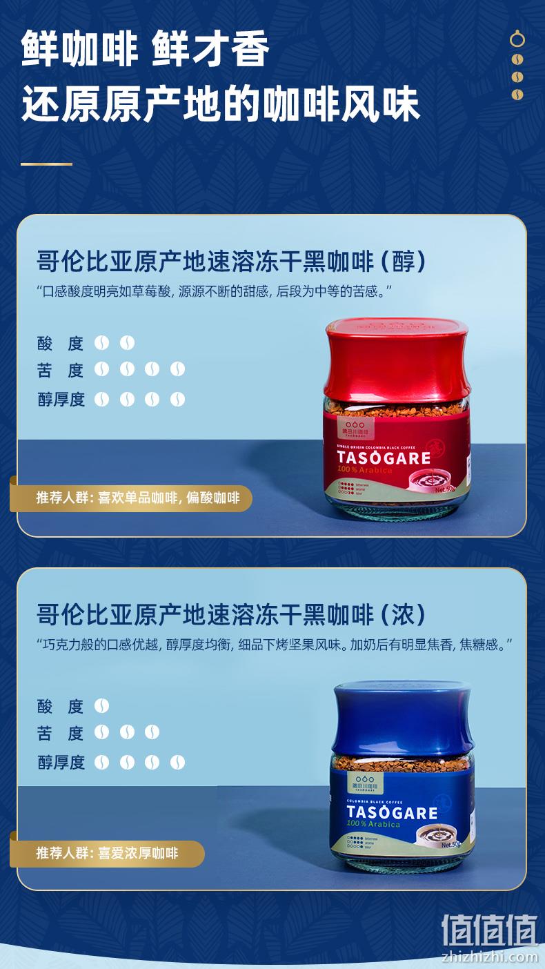新低！哥伦比亚进口，100%阿拉比卡豆：50gx2瓶 隅田川 冻干速溶咖啡粉 39元包邮，赠小金勺（之前推荐44元） 值值值-买手聚集的地方