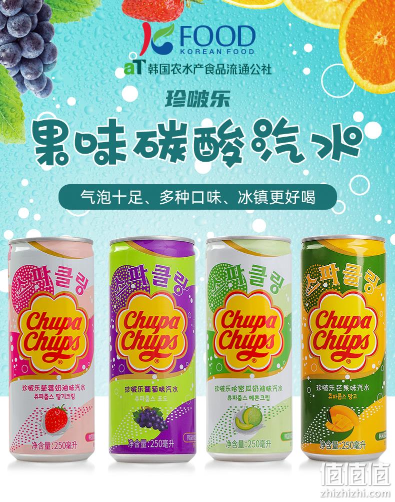 韩国进口 珍啵乐 果味碳酸汽水 250mlx4罐 新低13.9元包邮 值值值-买手聚集的地方