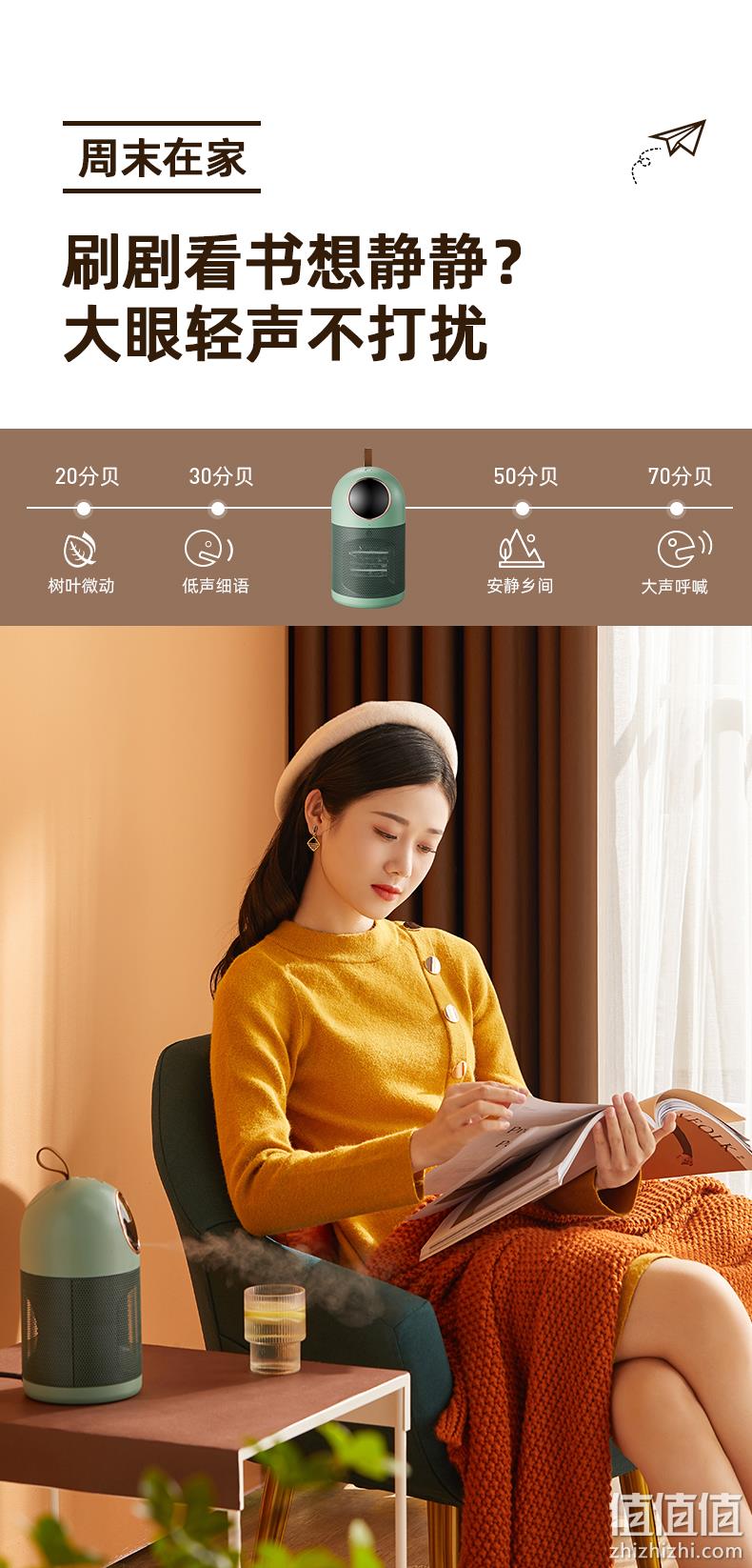 冷暖风+加湿三合一，纳米级水雾：艾美特 大眼萌桌面加湿取暖器WP5-M21U 139元包邮 值值值-买手聚集的地方