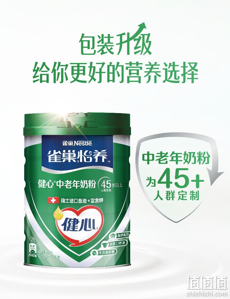 雀巢怡养 健心 中老年高钙奶粉 800g礼盒装 赠储物罐2件套 领券+满减后89元包邮 值值值-买手聚集的地方